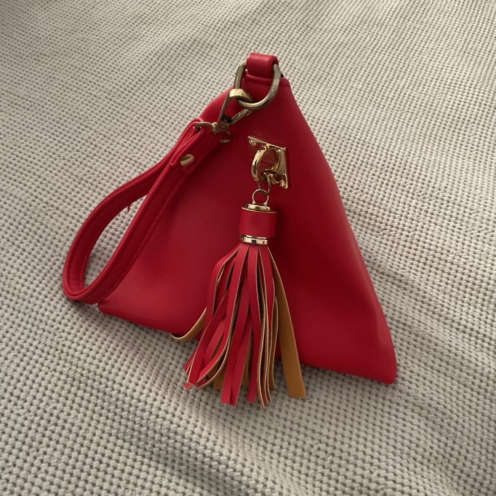 Red Triangle Wristlet Pouch